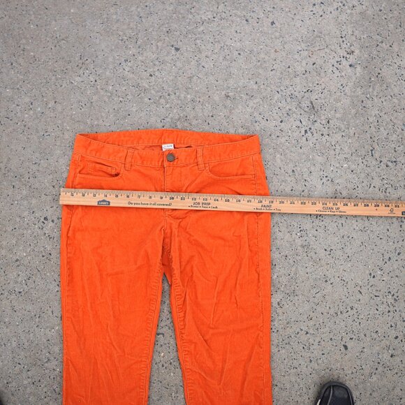J.Crew Corduroy Jeans Size 31R Orange City Fit Straight Leg Fall Winter Pants - Picture 5 of 12